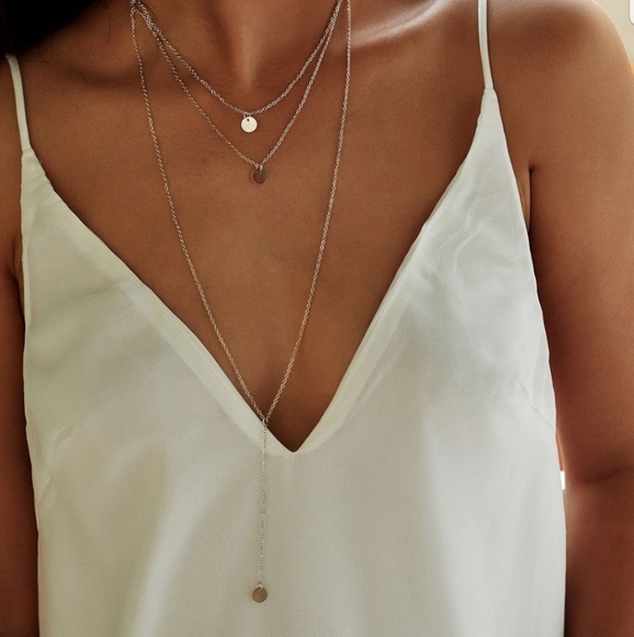 💎[3 for $15]💎 Triple Layer Disc Necklace - Picture 4 of 5